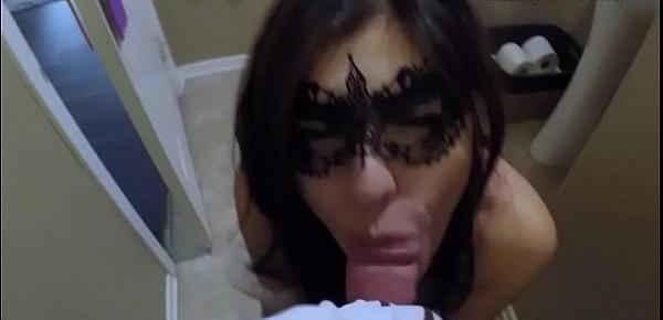  Teen babe in mask screwed by her stepdad